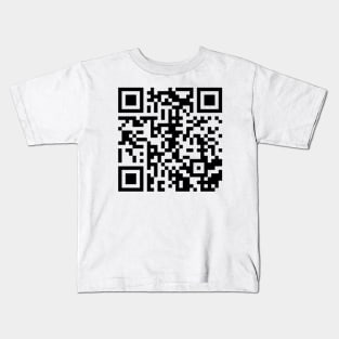 Rickroll qr code - black - white Kids T-Shirt